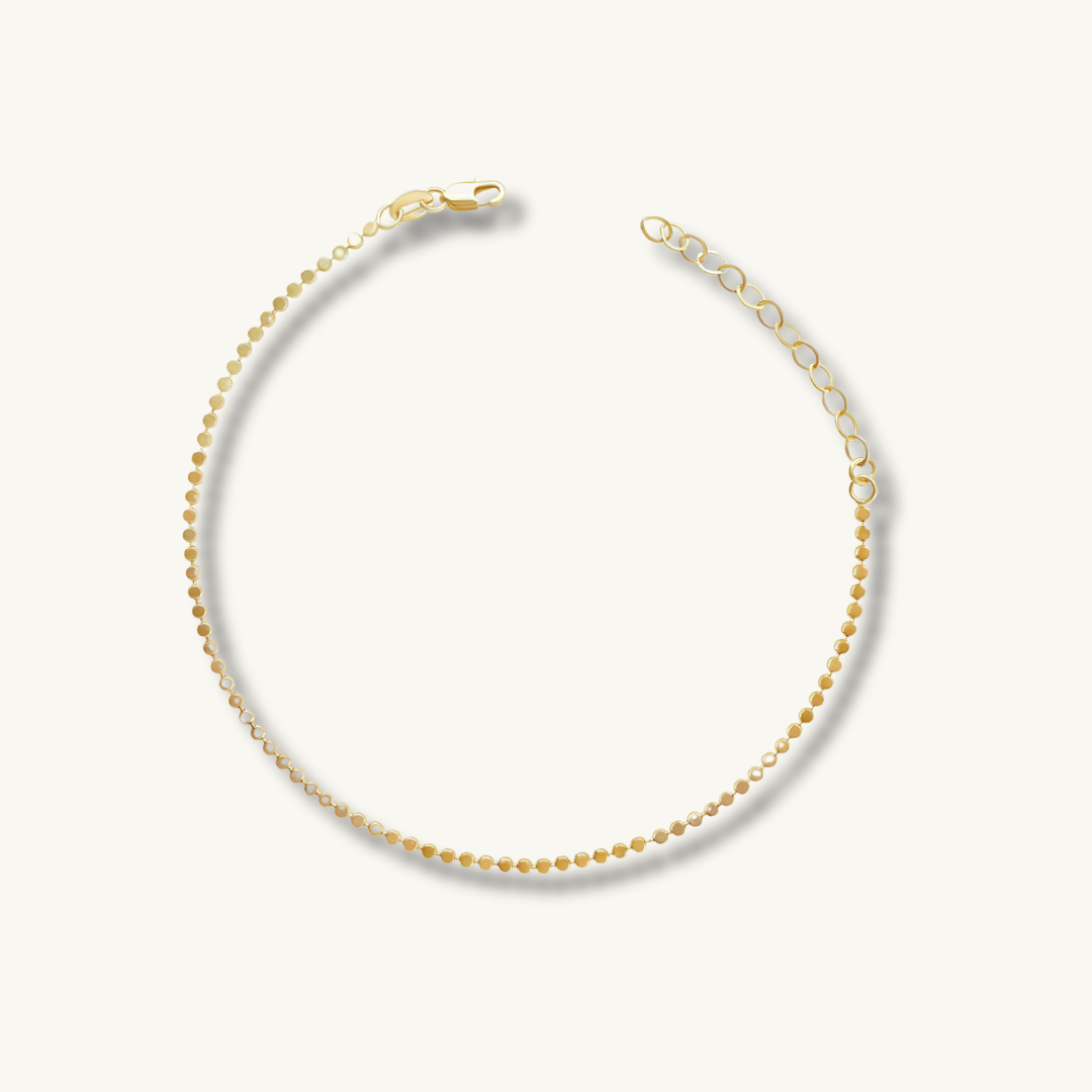 gold dot waterproof anklet