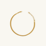 gold herringbone ankle bracelet