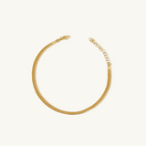 gold herringbone ankle bracelet