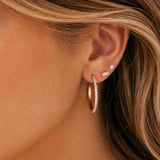 Medium CZ Gold Hoop Earrings