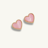 Pink Heart Studs