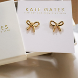 Gold Bow Earrings