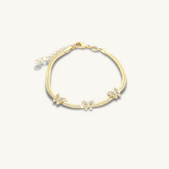gold butterfly charm bracelet