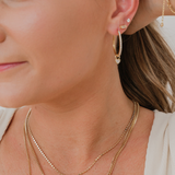 Medium CZ Gold Hoop Earrings