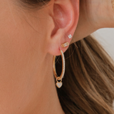 Medium CZ Gold Hoop Earrings