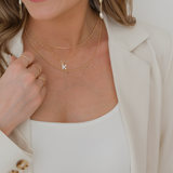 White Enamel Initial Necklace