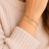 Gold Heart Paperclip Bracelet