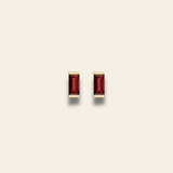 Baguette Birthstone Studs
