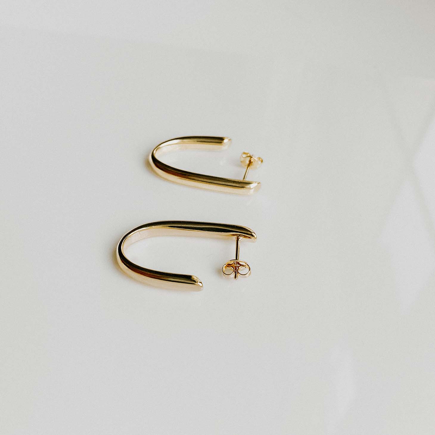 Jewel 18k Gold Filled J Hoop Earrings - Kate Gates Jewelry