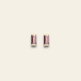 Baguette Birthstone Studs