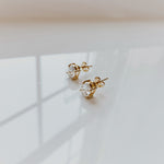 Olivia Oval Cubic Zirconia Stud Earrings 18K Gold Filled - Kate Gates Jewelry