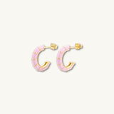 Pink Enamel Mini Hoops