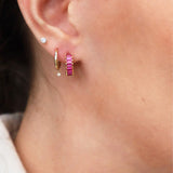 Pretty in Pink Huggie Earrings