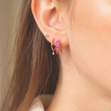 Pretty in Pink Huggie Earrings