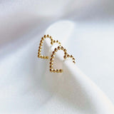 Raelyn 18K Gold Filled Beaded Heart Earrings - Kate Gates Jewelry