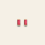 Baguette Birthstone Studs