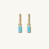 Turquoise Baguette Gold Earrings