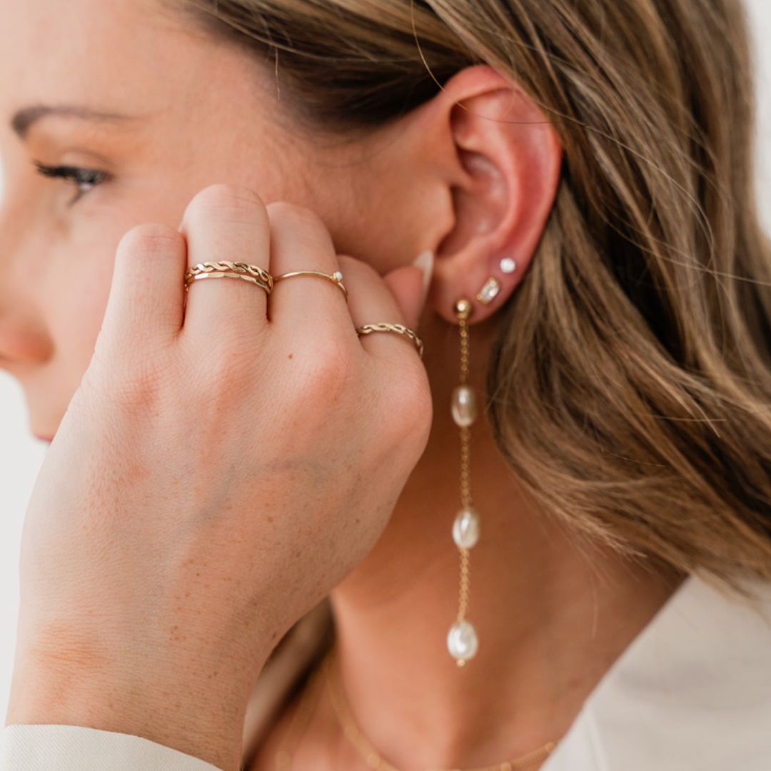 dainty gold hammered ring