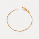 Gold filled satellite bracelet with delicate bead stations and lobster clasp, dainty tarnish-free jewelry by Kate Gates Jewelry