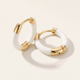 Milan White Enamel Hoops